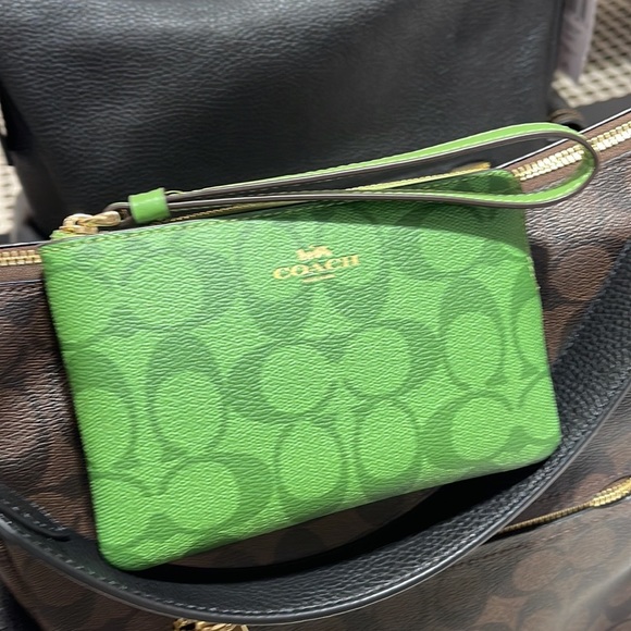 Coach Corner Zip Wristlet In Signature Canvas
Im/Neon Green - Picture 9 of 16